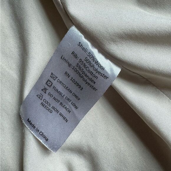 Thakoon Collective Pocket Front Coat Wool Blend Off White Womens Size Large - Picture 10 of 10